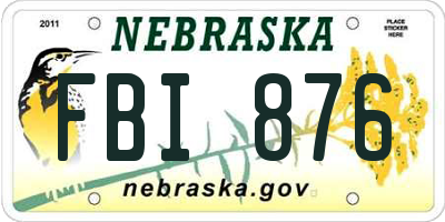 NE license plate FBI876