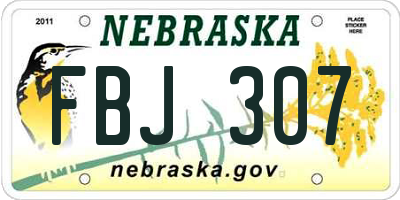 NE license plate FBJ307