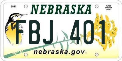 NE license plate FBJ401