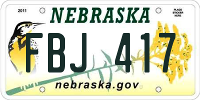 NE license plate FBJ417