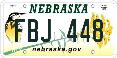NE license plate FBJ448