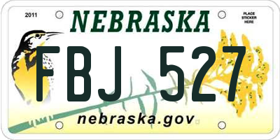NE license plate FBJ527