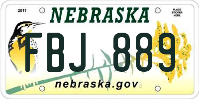 NE license plate FBJ889