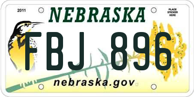 NE license plate FBJ896