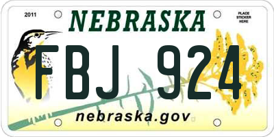 NE license plate FBJ924
