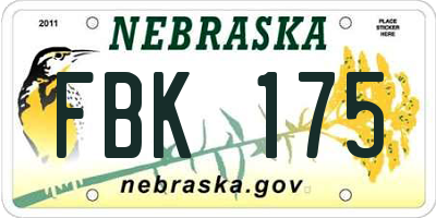 NE license plate FBK175