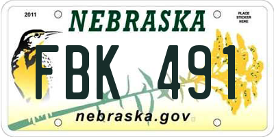 NE license plate FBK491
