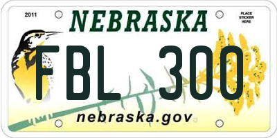 NE license plate FBL300