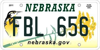 NE license plate FBL656