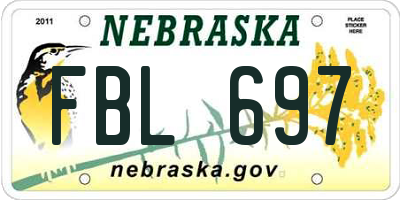 NE license plate FBL697