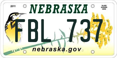 NE license plate FBL737