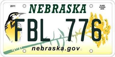 NE license plate FBL776