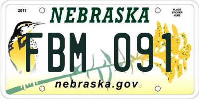 NE license plate FBM091