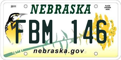 NE license plate FBM146