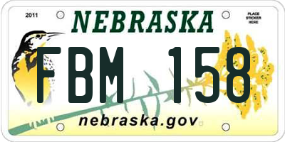 NE license plate FBM158