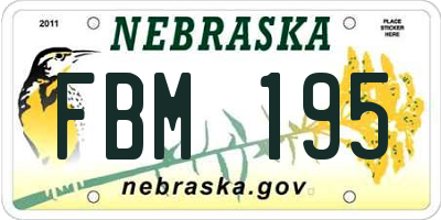 NE license plate FBM195