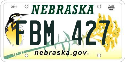 NE license plate FBM427