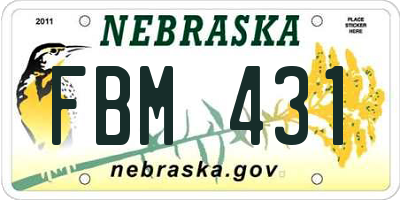 NE license plate FBM431