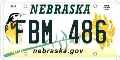 NE license plate FBM486
