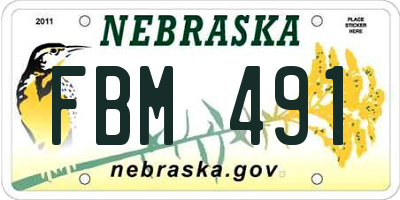NE license plate FBM491