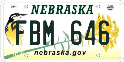 NE license plate FBM646