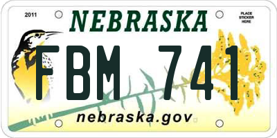 NE license plate FBM741