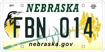NE license plate FBN014