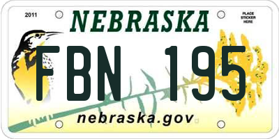 NE license plate FBN195