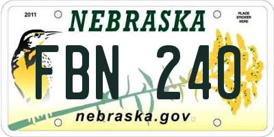 NE license plate FBN240