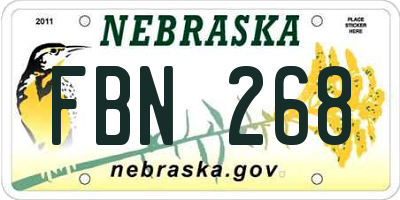 NE license plate FBN268