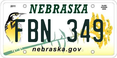 NE license plate FBN349