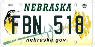 NE license plate FBN518