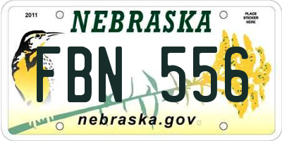 NE license plate FBN556