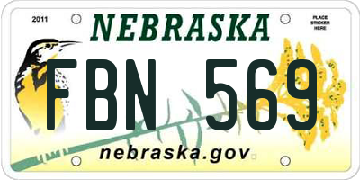 NE license plate FBN569