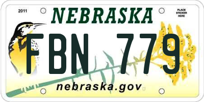 NE license plate FBN779