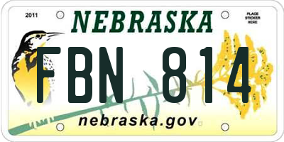 NE license plate FBN814