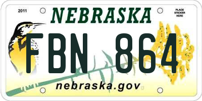 NE license plate FBN864