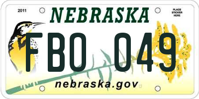NE license plate FBO049