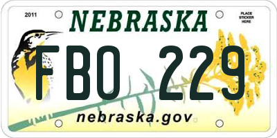 NE license plate FBO229