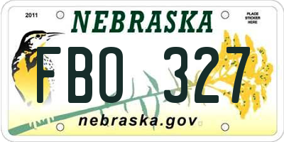 NE license plate FBO327