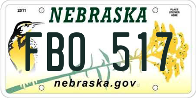NE license plate FBO517