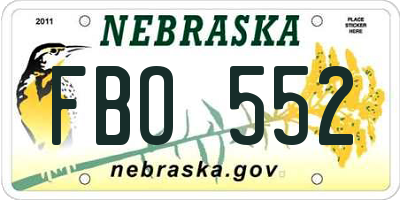 NE license plate FBO552