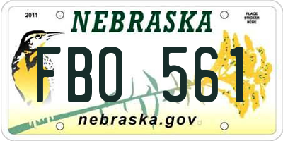 NE license plate FBO561