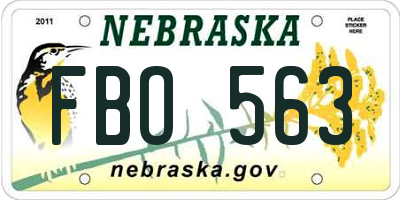 NE license plate FBO563