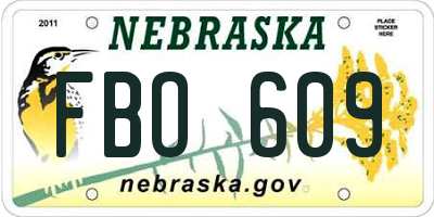 NE license plate FBO609
