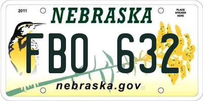 NE license plate FBO632