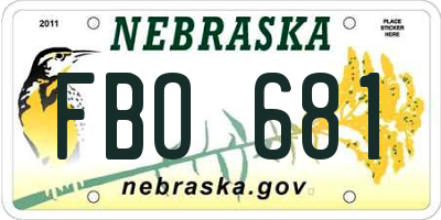 NE license plate FBO681