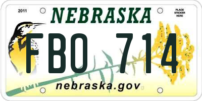 NE license plate FBO714