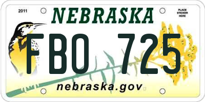 NE license plate FBO725