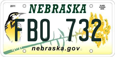 NE license plate FBO732